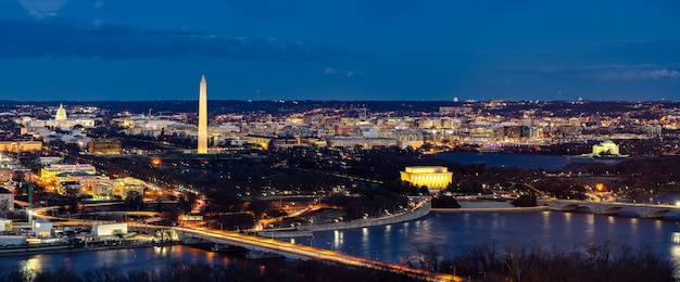 Panorama aéreo de Washington DC