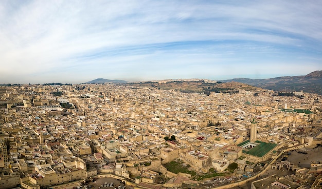 Panorama aéreo de Medina en Fes Marruecos