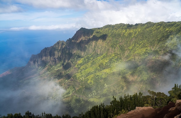 Panorama de alta definición sobre el valle de Kalalau en Kauai Hawaii