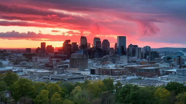 Panorama del amanecer en Montreal