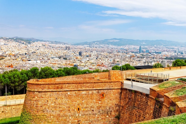 Panorama auf die Stadt Barcelona von Montjuic CastleCatalonia Spanien