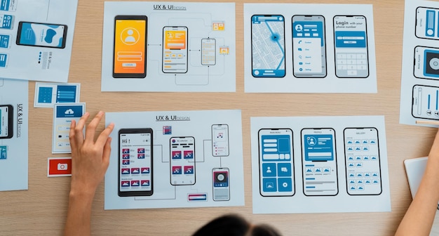 Panorama-Banner der Mitarbeiterplanung von Startup-Unternehmen auf der Benutzeroberfläche synergisch