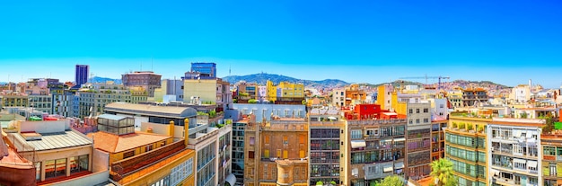 Panorama del centro de Barcelona, la capital de la Autonomía de Cataluña. España.