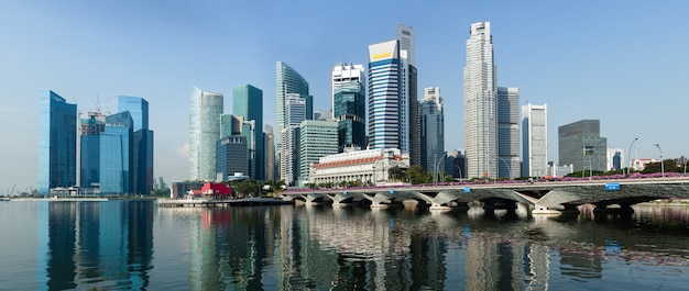 Panorama del centro de negocios de Singapur