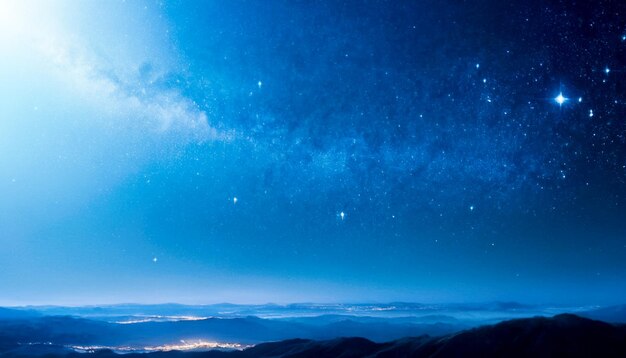 panorama del cielo nocturno espacio fondo estandarte largo fondo de estrellas