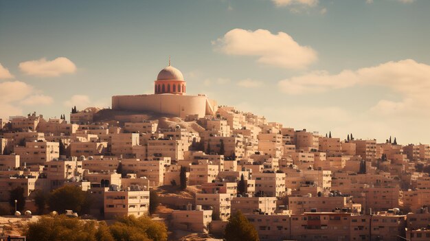 Foto panorama de la ciudad de amman, jordania