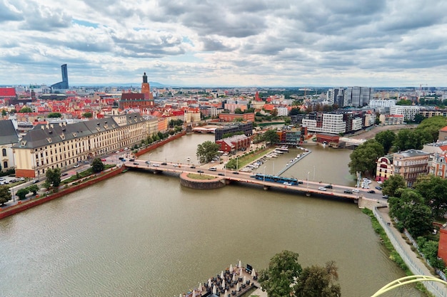 Panorama de la ciudad de Wroclaw casco antiguo en vista aérea de Wroclaw