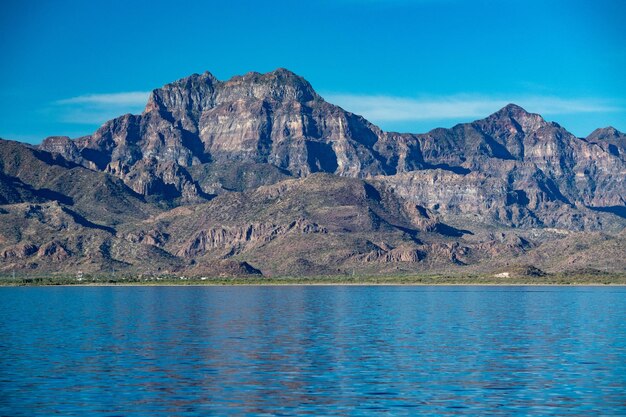 Panorama de la costa de Loreto Vista del paisaje colorido del desierto de Baja California