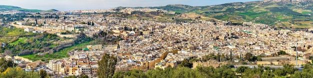 Panorama da antiga Medina em Fez. Marrocos, Norte da África