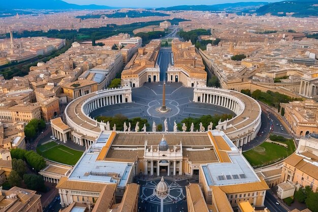 Foto panorama da cidade do vaticano em roma, na itália