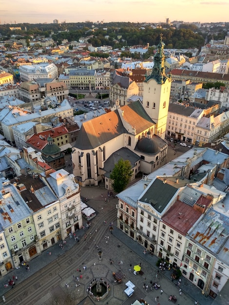 Panorama da cidade europeia de Lviv