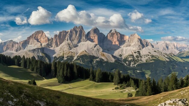 Panorama da montanha das dolomitas