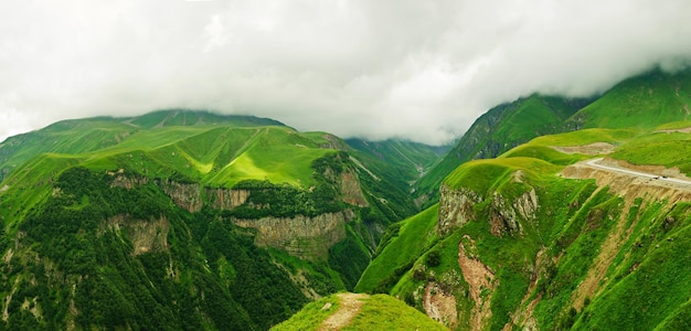 Panorama das montanhas verdes