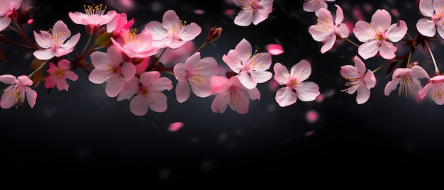 Panorama de banner de flor de primavera Rosa linda flor