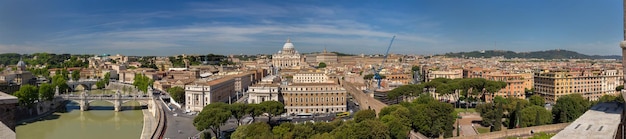 Panorama de Roma e Vaticano do Castelo de Santo Ângelo