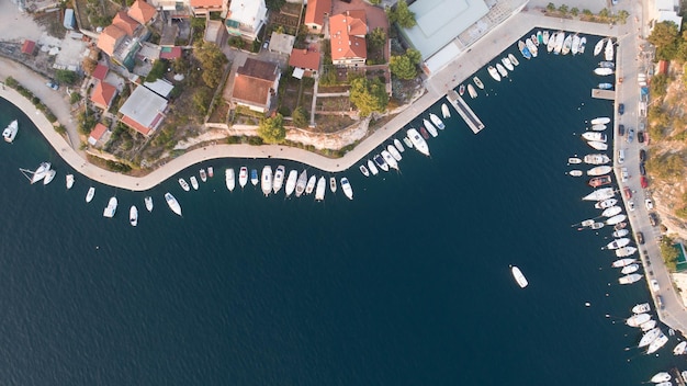 Panorama de tiro ao drone da cidade croata de Rovinj