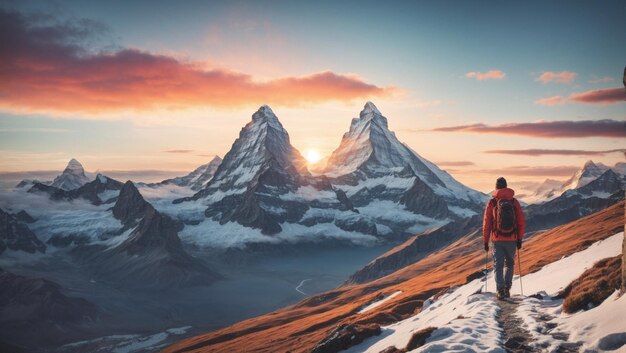 Foto panorama der bergkette