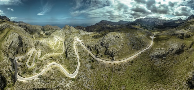 Panorama der Landschaft im Tramuntana-Gebirge auf Mallorca