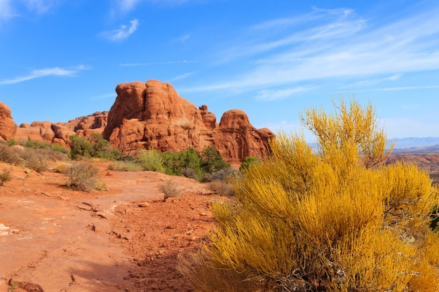 Panorama der roten Wüste vom Arches National Park, Utah, USA.