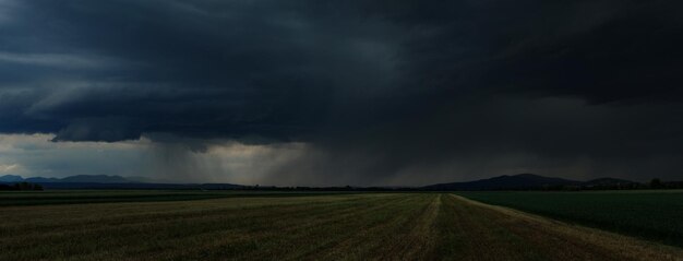 Panorama der schwarzen Gewitterwolken