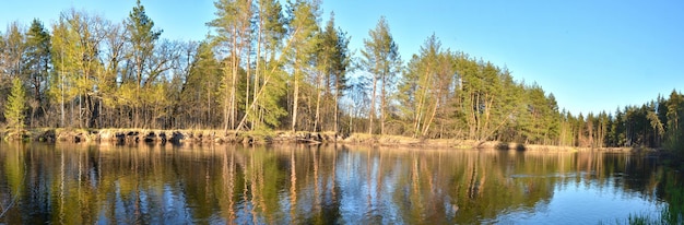 Panorama des Frühlingsflusses