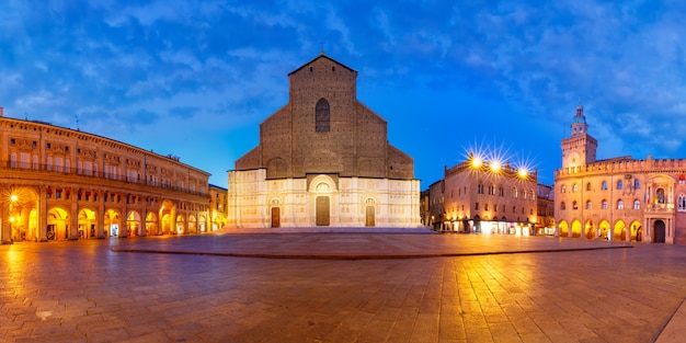 Panorama des Platzes der Piazza Maggiore, Bologna, Italien