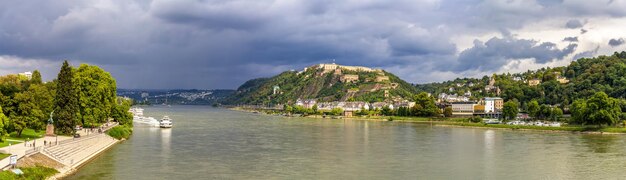 Panorama des Rheins in Koblenz, Deutschland