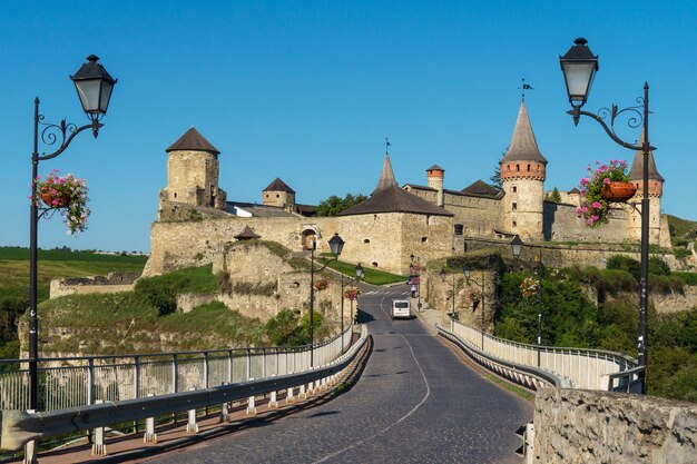 Panorama do Castelo Kamianets-Podilskyi, Ucrânia