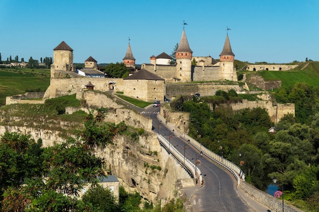 Panorama do Castelo Kamianets-Podilskyi, Ucrânia