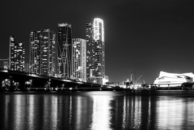 Panorama do horizonte de miami no centro de miami