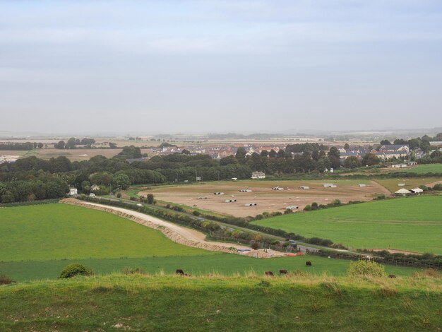 Panorama do país inglês em salisbury