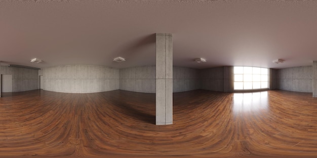 panorama esférico do interior 3D ilustração cg render