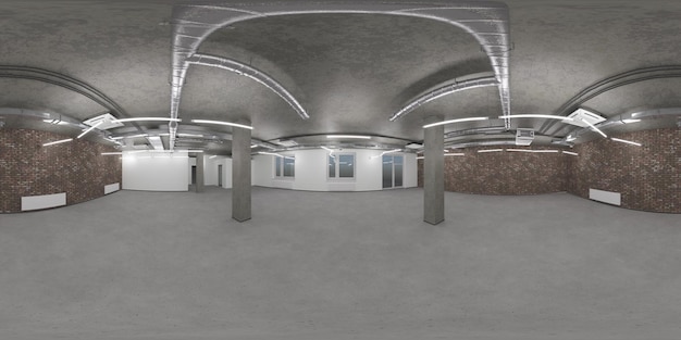 panorama esférico de la habitación vacía de la ilustración interior 3D