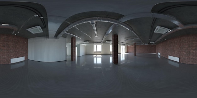 panorama esférico de la habitación vacía de la ilustración interior 3D