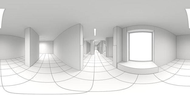 Panorama esférico del interior Ilustración 3D