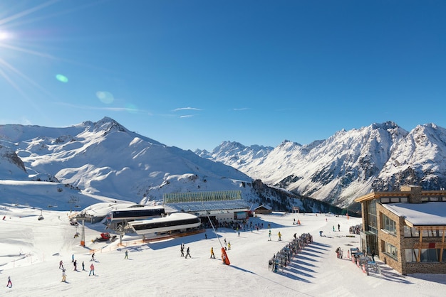 Panorama de la estación de esquí austriaca de Ischgl Tomada en la meseta principal de Idalp