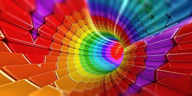 Panorama de fondo de tecnología de colores del arco iris