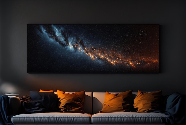 Panorama de la galaxia en la noche