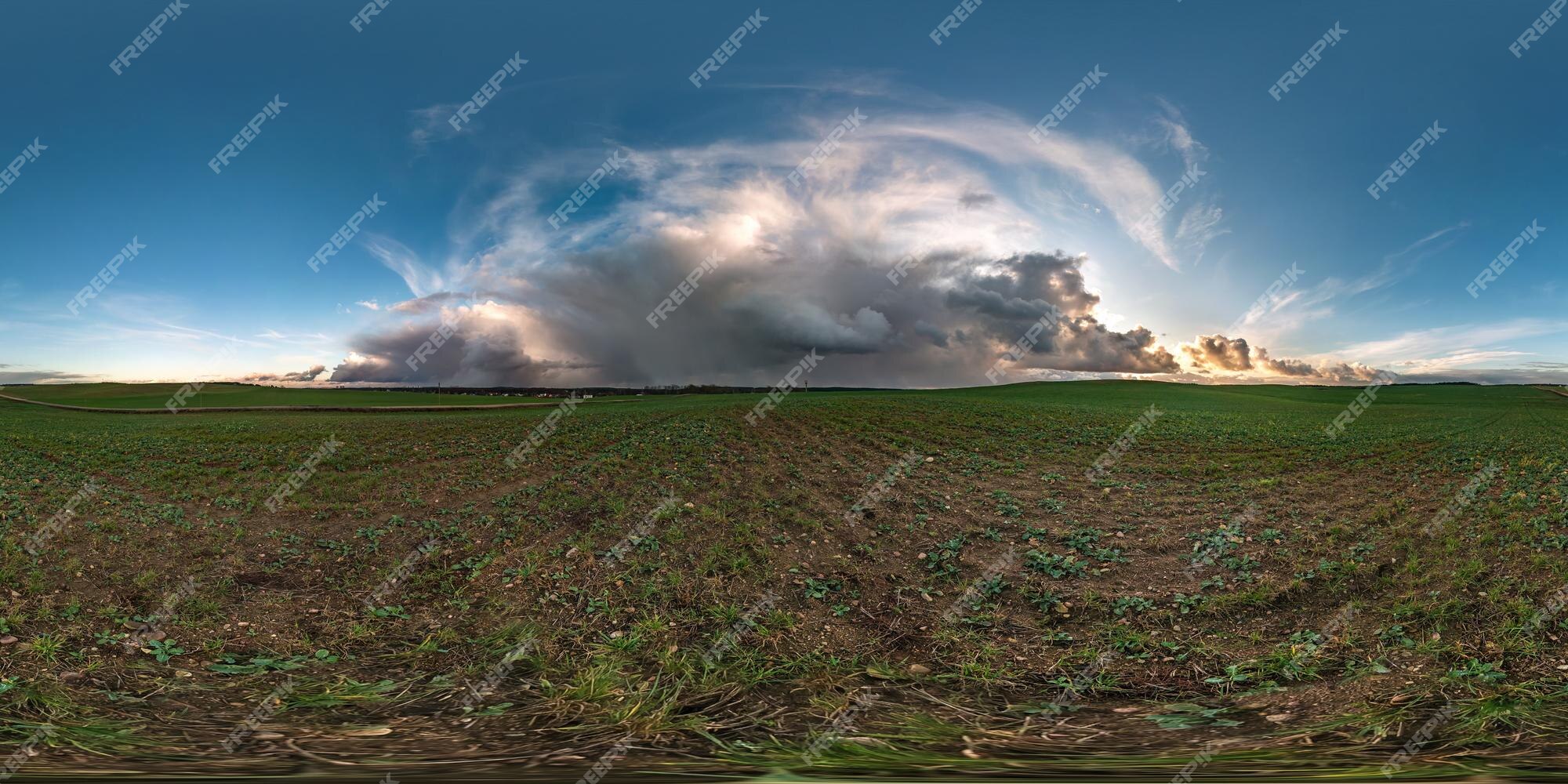 céu azul com nuvens. panorama hdri sem costura visão de ângulo de 360 graus  com zênite