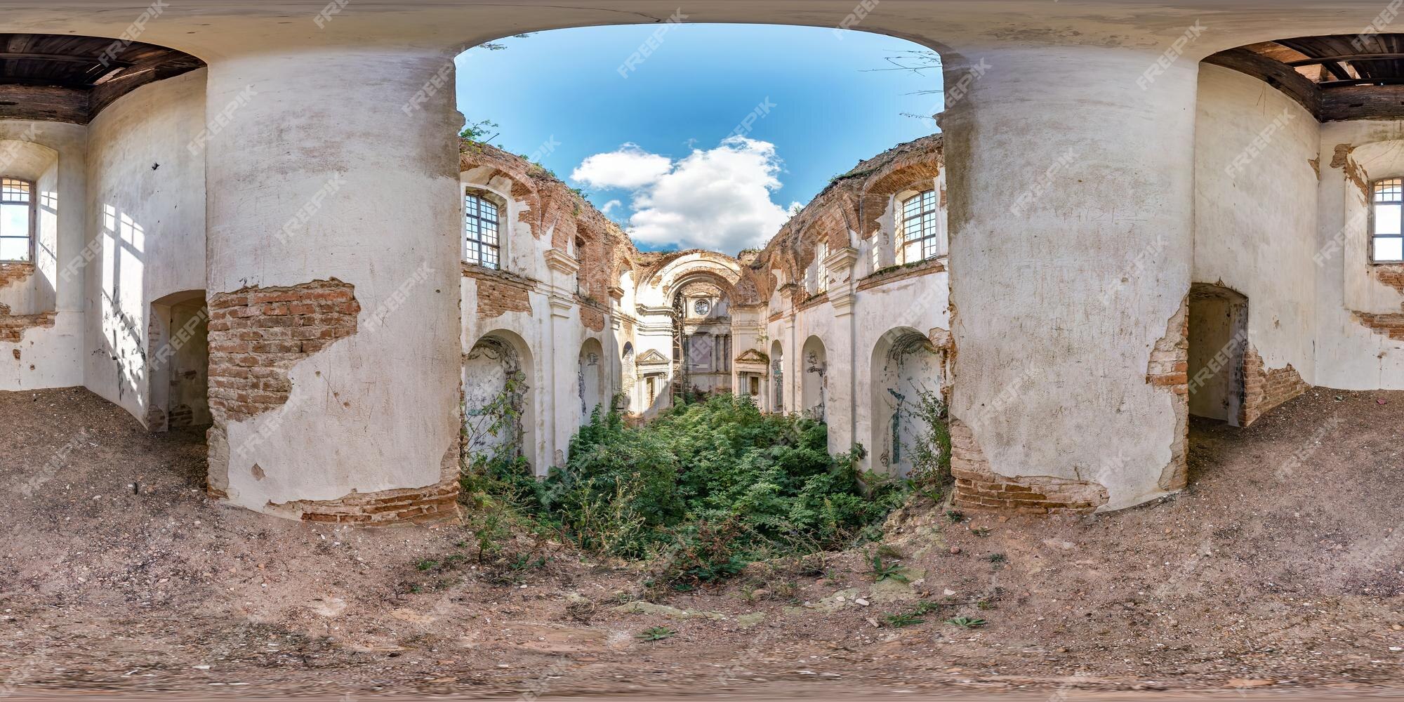 panorama hdri 360 completo sem costura fora de casa de concreto de férias  ou casas de