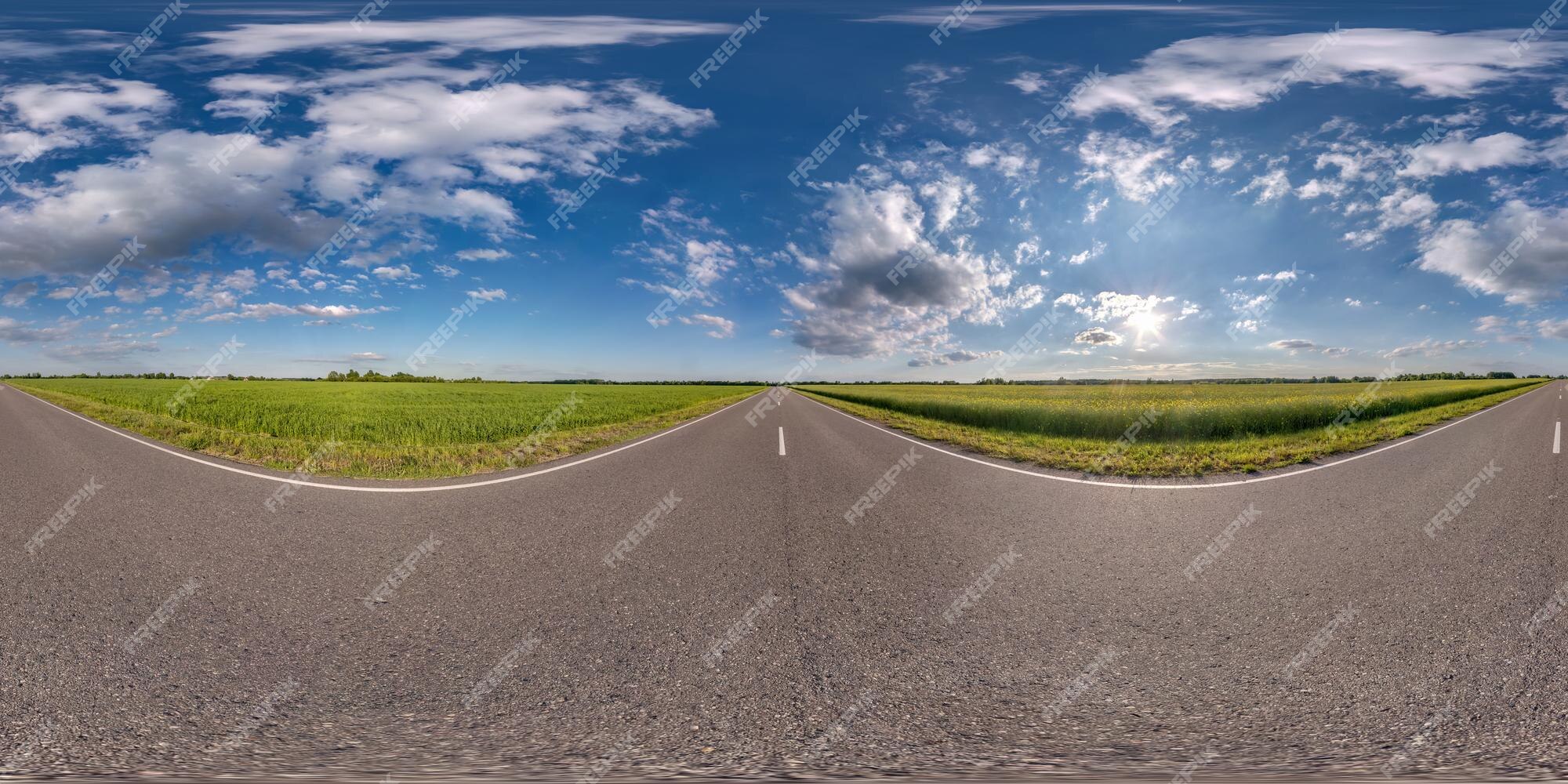 Céu Azul Com Belas Nuvens Como Vista Panorâmica Hdri 360 Sem