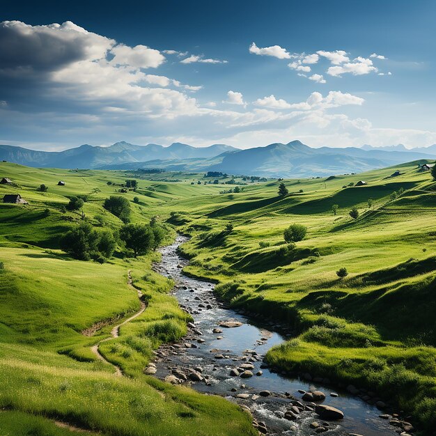 panorama de la hermosa campiña de rumania