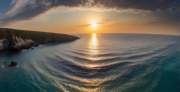 El panorama del hermoso mar