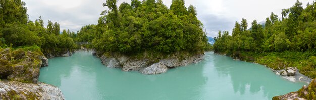 Panorama de Hokitika Gorge en la isla sur de Nueva Zelanda