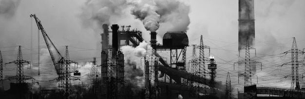 panorama de la industria de la fábrica de tuberías foto larga