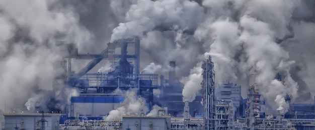 panorama de la industria de la fábrica de tuberías foto larga