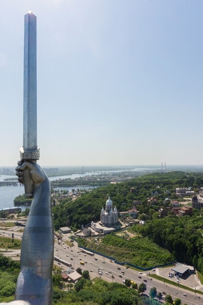 Panorama de Kiev desde un punto de vista alto, Ucrania