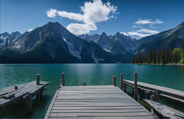 Panorama del lago de montaña