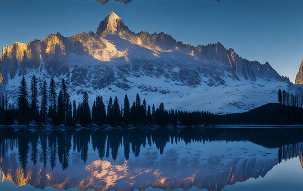 panorama de las montañas del lago