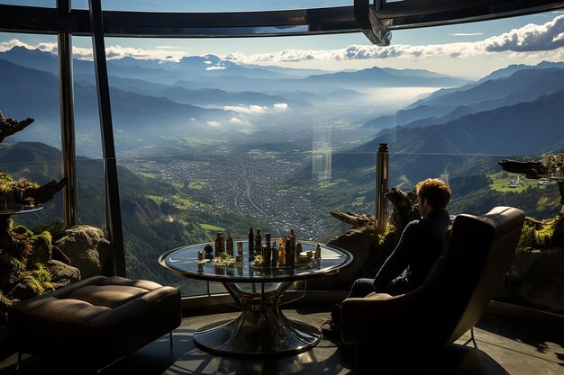 Panorama de las montañas con vistas impresionantes